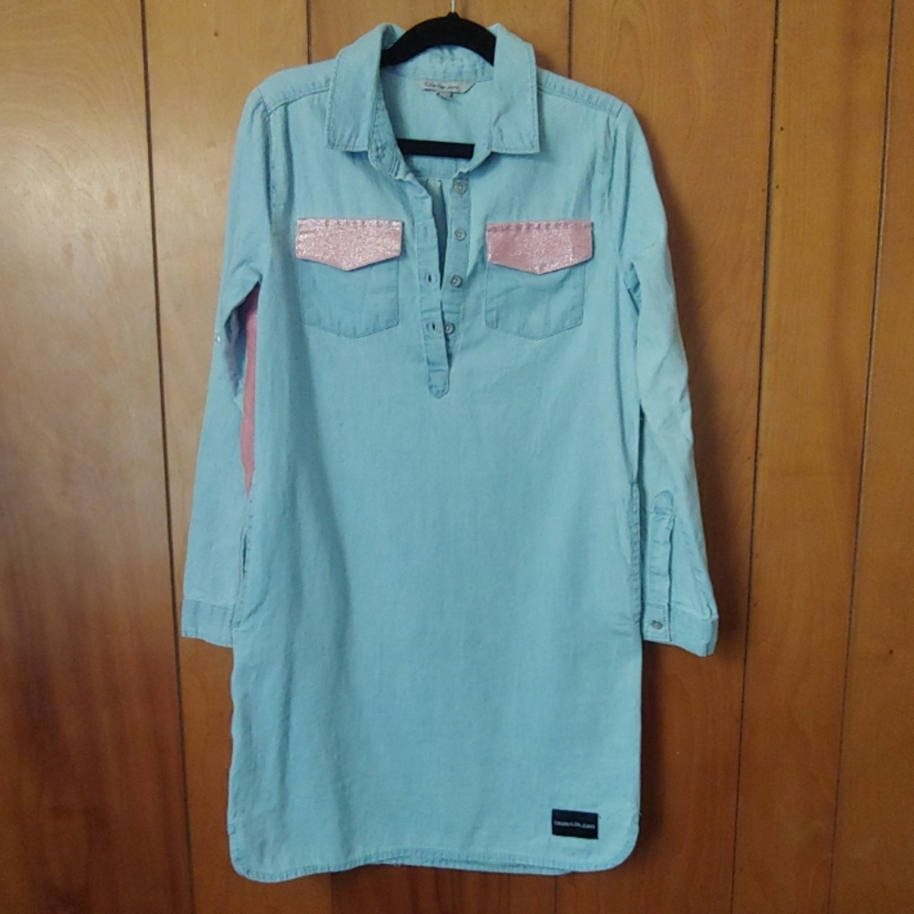 Girls Calvin Klein Jeans Chambray Dress